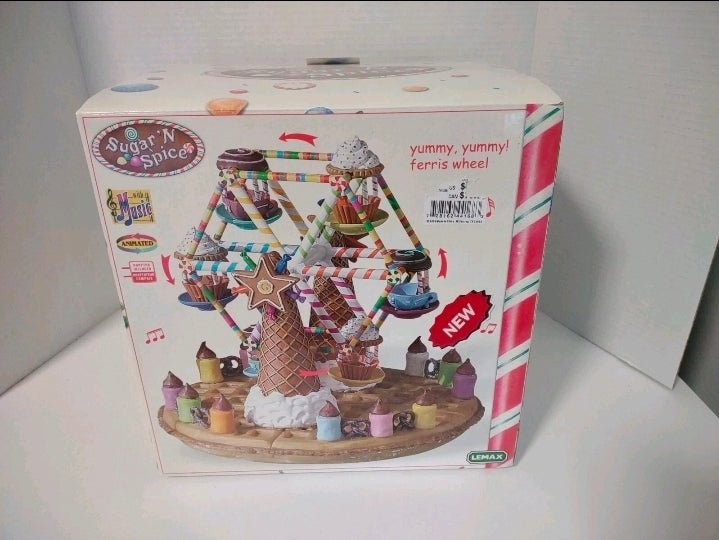 LEMAX Sugar ’N Spice “Yummy Yummy! Ferris Wheel” – Animated w/ Music Christmas Village Ride – NIB - Bayshore Treasures