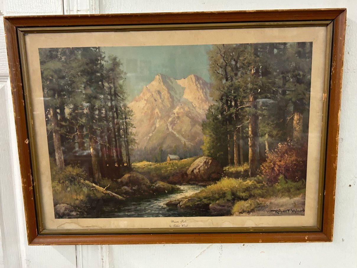 Vintage Robert Wood MAJESTIC PEAKS Framed Reproduction print - Bayshore Treasures