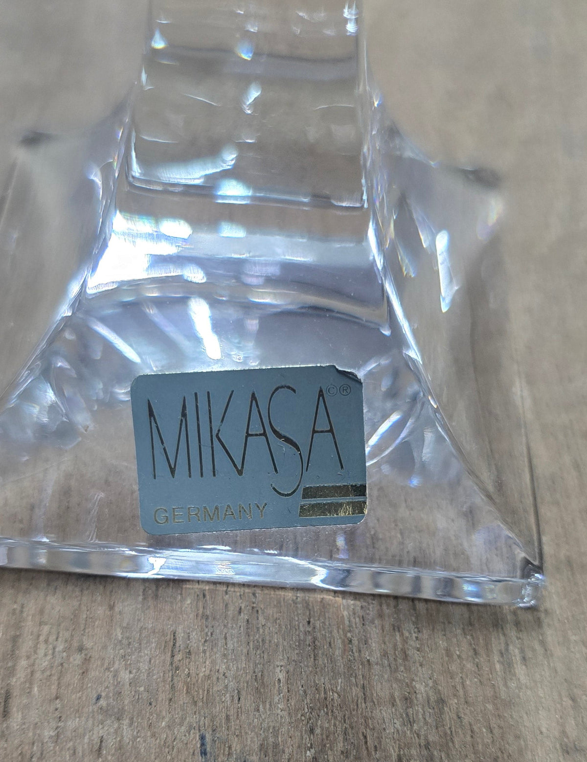 Vintage Mikasa Germany Lead Crystal Vases & Candlesticks Lot of 5 Modernist Deco