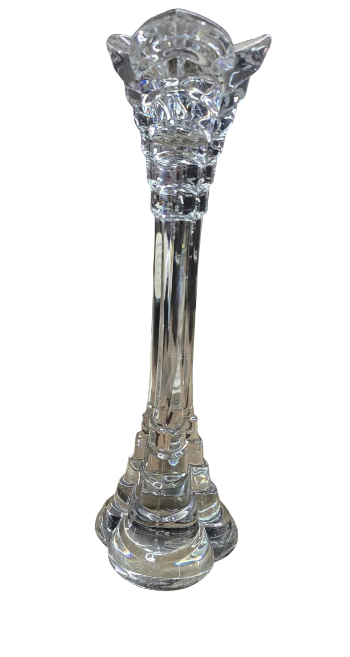 Vintage Mikasa Germany Lead Crystal Vases & Candlesticks Lot of 5 Modernist Deco