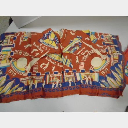 1939 New York World’s Fair Souvenir Scarf – RCA Building – Vintage Textile - Bayshore Treasures