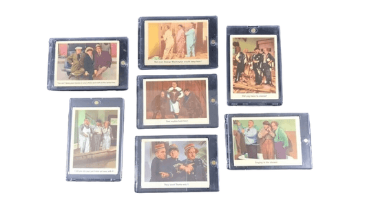 1959 Fleer Three Stooges Lot of 7 Cards – RARE Moe Larry Curly – Vintage - Bayshore Treasures