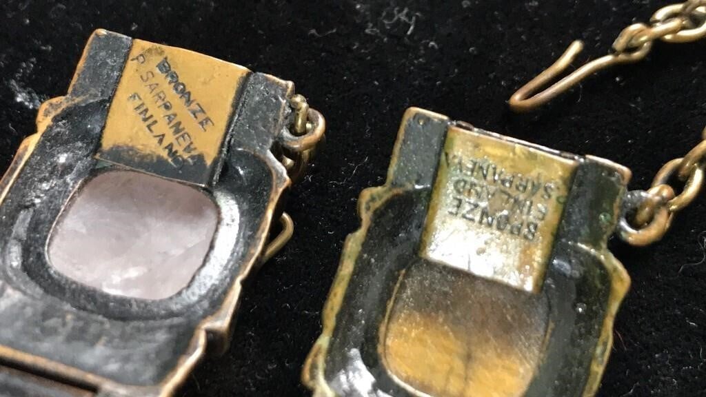 2 Designer Finnish Sarpaneva Bronze Bracelets - Bayshore Treasures