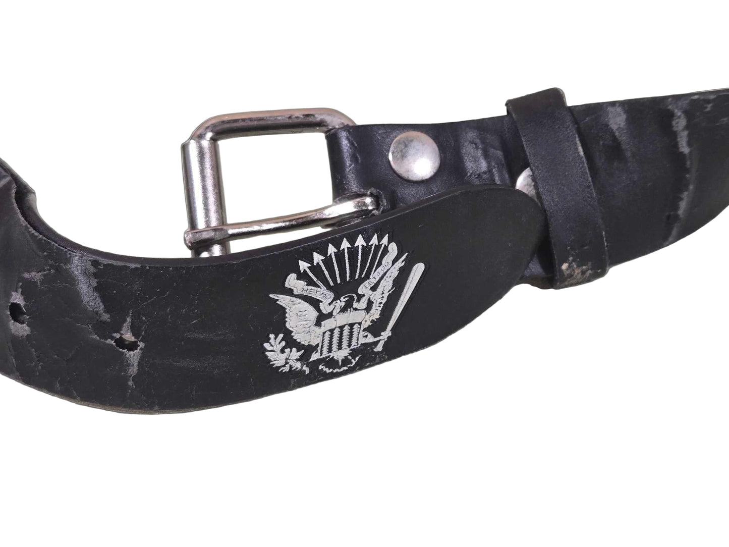 2005 Ramones Studded Punk Rock Belt Size 36 – Bioworld Merch – Black Leather – Pre - Loved - Bayshore Treasures