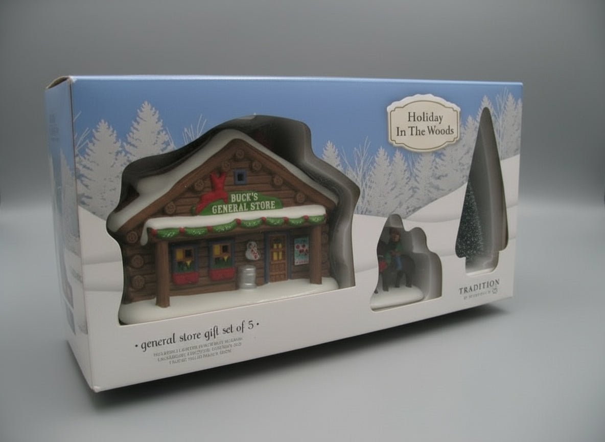 2016 TRADITIONS BY Dept 56 HOLIDAY IN THE WOODS GENERAL STORE GIFT SET - Bayshore Treasures