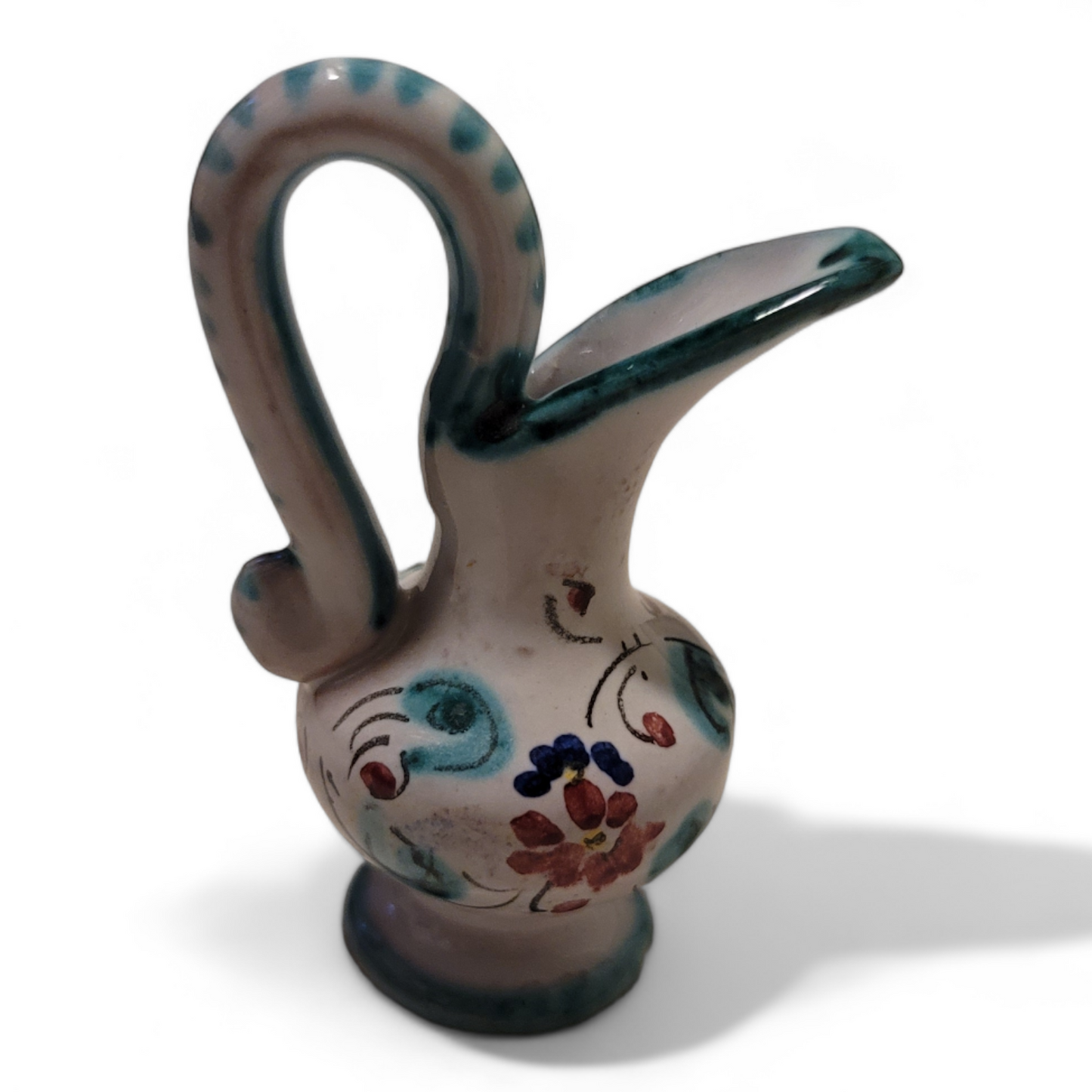 Vintage hand-painted Italian miniature pitcher vase