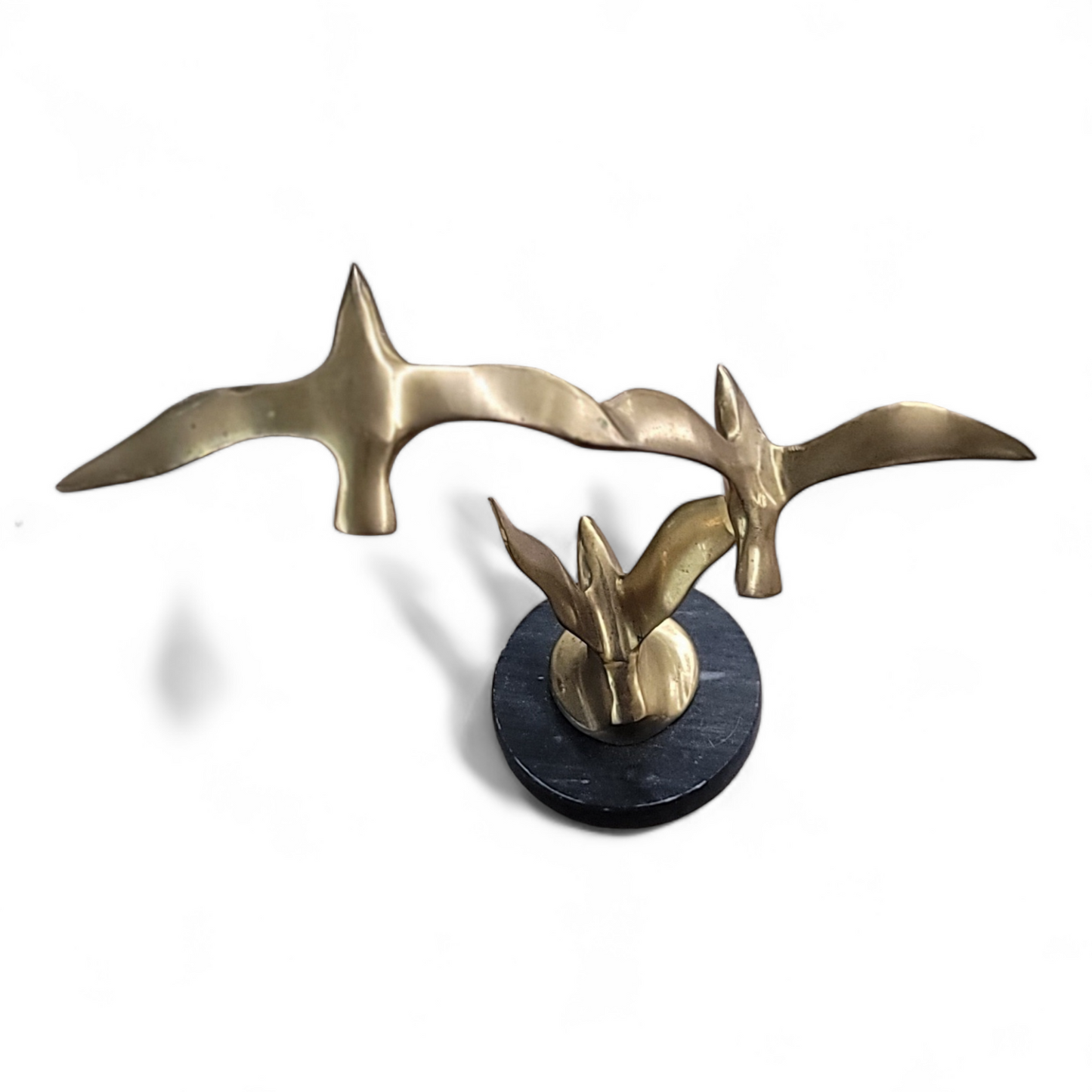 Solid brass flying seagulls stature 9 in MCM vintage