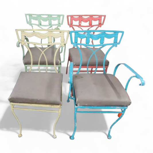Outdoor iron chairs multicolored