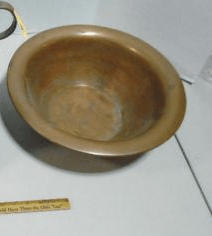 Antique Copper Sink Basin – Hand - Forged Rustic Bowl Farmhouse Primitive - Bayshore Treasures