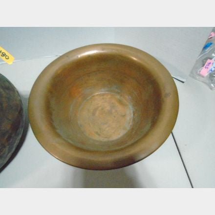 Antique Copper Sink Basin – Hand - Forged Rustic Bowl Farmhouse Primitive - Bayshore Treasures