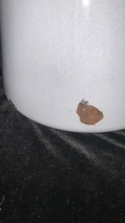 Antique enamel cowboy coffee pot White - Bayshore Treasures