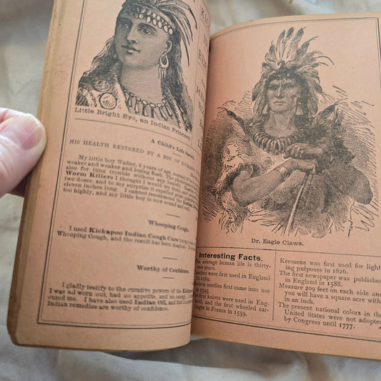 Antique Healy and Bigelow Kickapoo Indian Sagwa medicine book 1890s - Bayshore Treasures