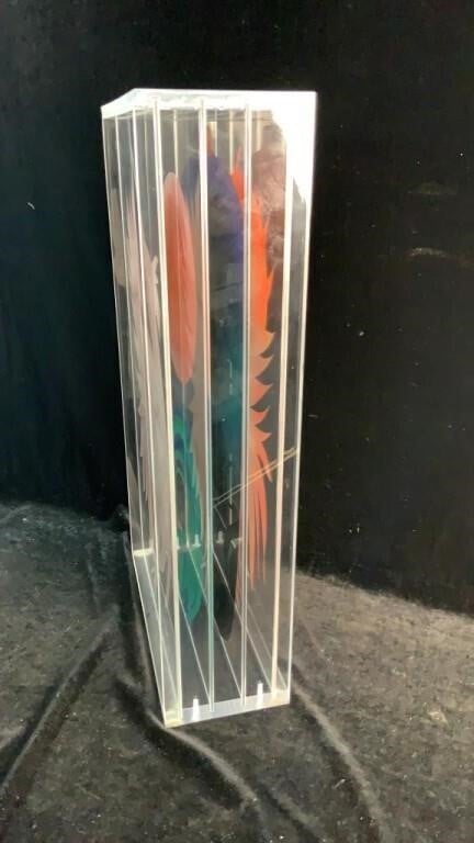 Bud Gregor Original Layered Plexiglass Painting Sculpture Signed 22.5” Modern Art rare - Bayshore Treasures
