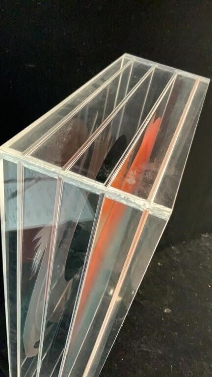 Bud Gregor Original Layered Plexiglass Painting Sculpture Signed 22.5” Modern Art rare - Bayshore Treasures