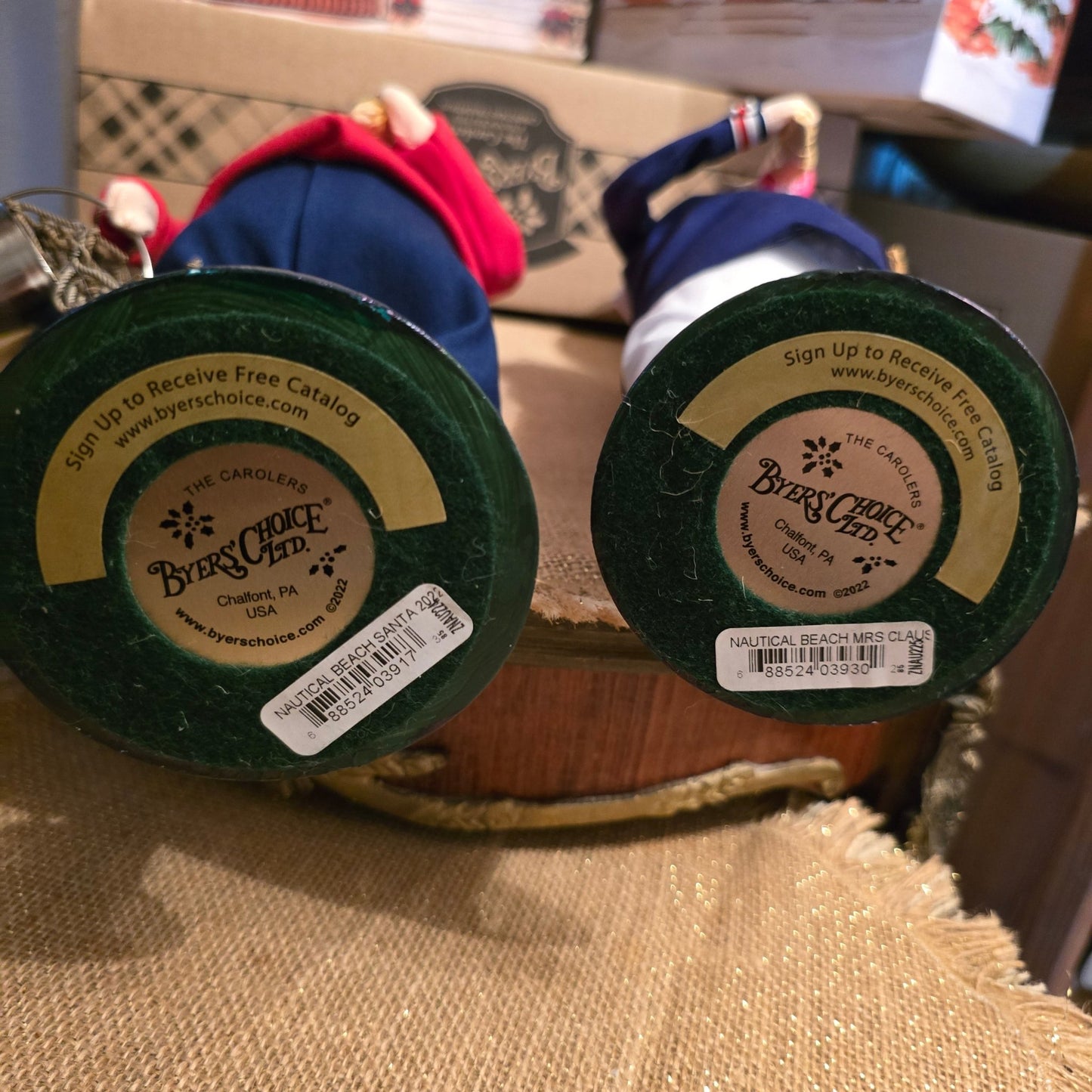 Byers’ Choice Nautical Beach Santa & Mrs. Claus Set 2021 Coastal Summer Carolers - Bayshore Treasures