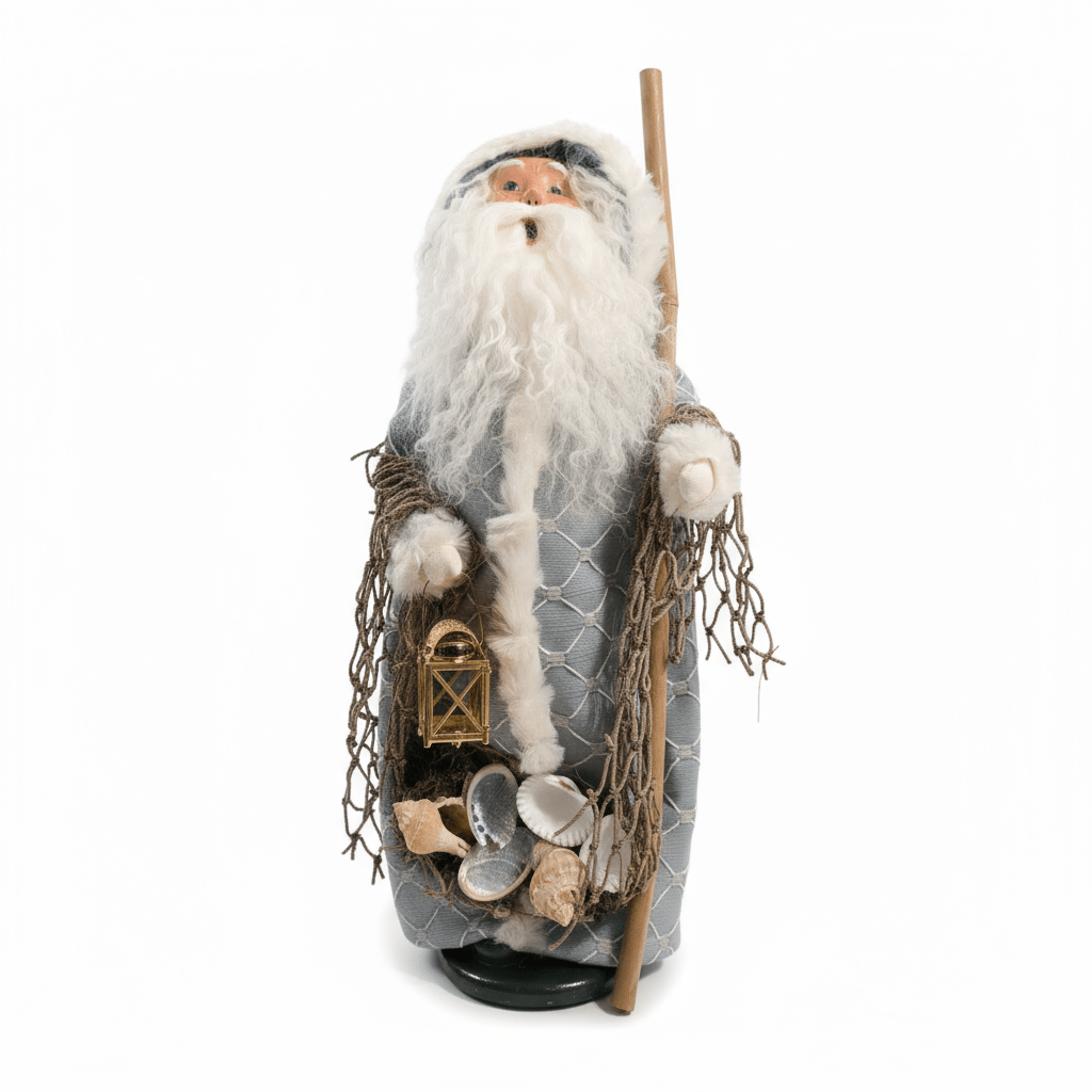 Byers’ Choice Nautical Santa 2009 Seashells Lantern Fisherman Christmas Caroler - Bayshore Treasures