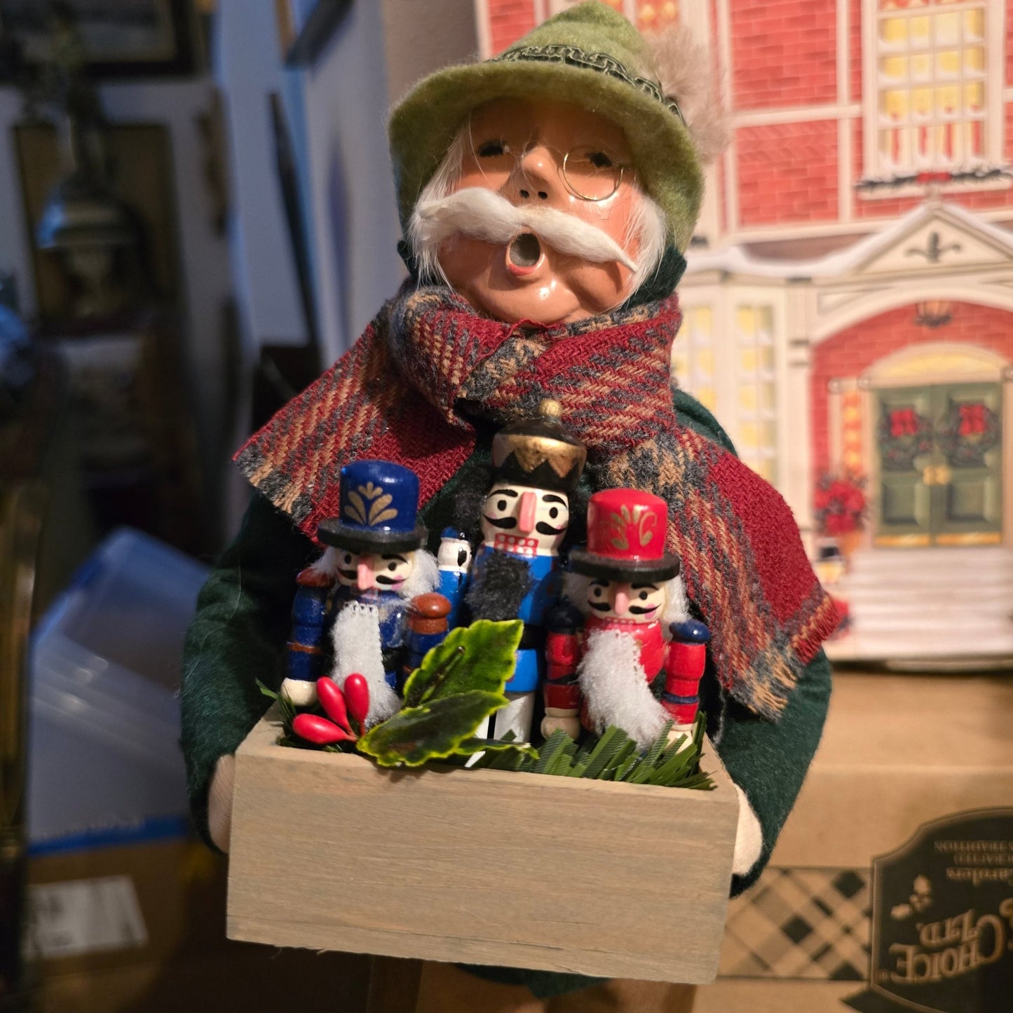 Byers' Choice Nutcracker Trio 2020 – Man w/ Crate, Woman w/ Nutcracker, Gentleman - Bayshore Treasures