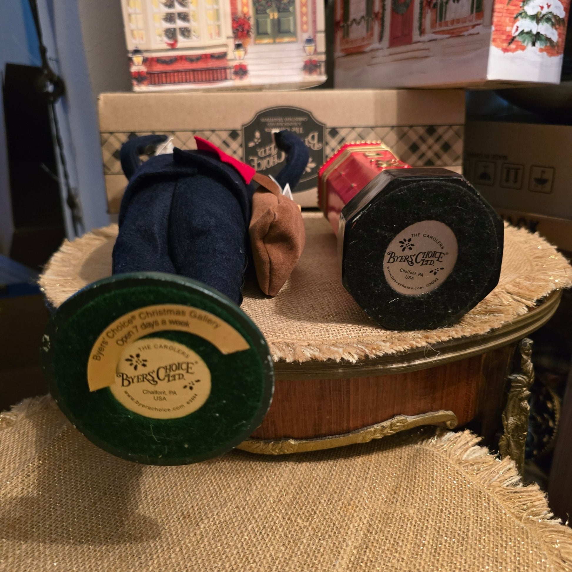 Byers’ Choice Postman Caroler w/ Red Mailbox Letters Bag Christmas Display Set - Bayshore Treasures