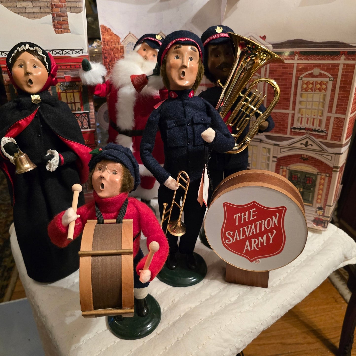 Byers’ Choice Salvation Army Carolers Lot of 5 w/ Instruments & Drums Rare - Bayshore Treasures