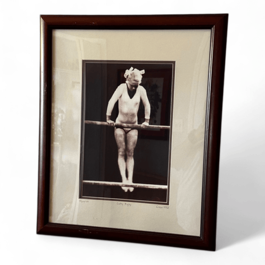 Cathy Rigby Olympic gymnast on bars original photo framed with coa 1972 - Bayshore Treasures