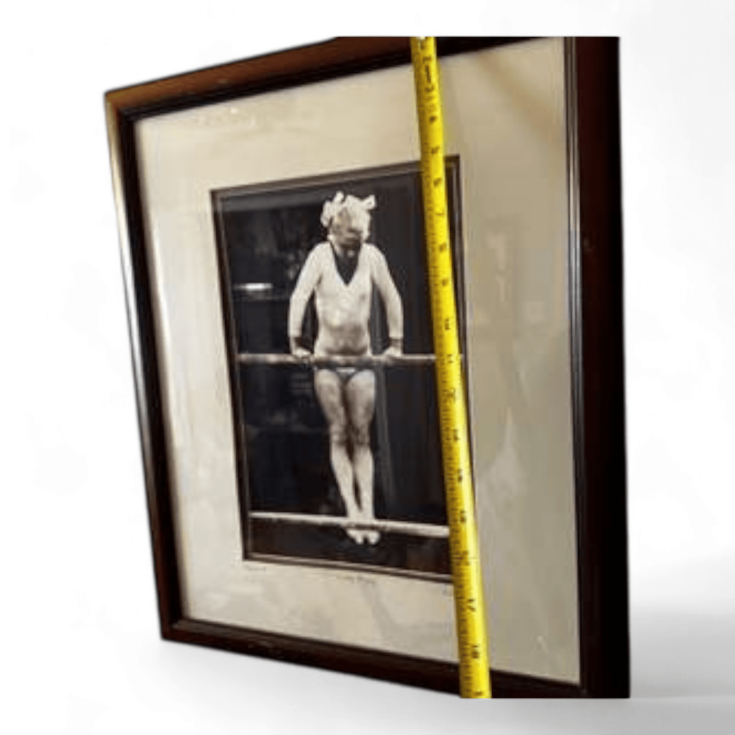 Cathy Rigby Olympic gymnast on bars original photo framed with coa 1972 - Bayshore Treasures