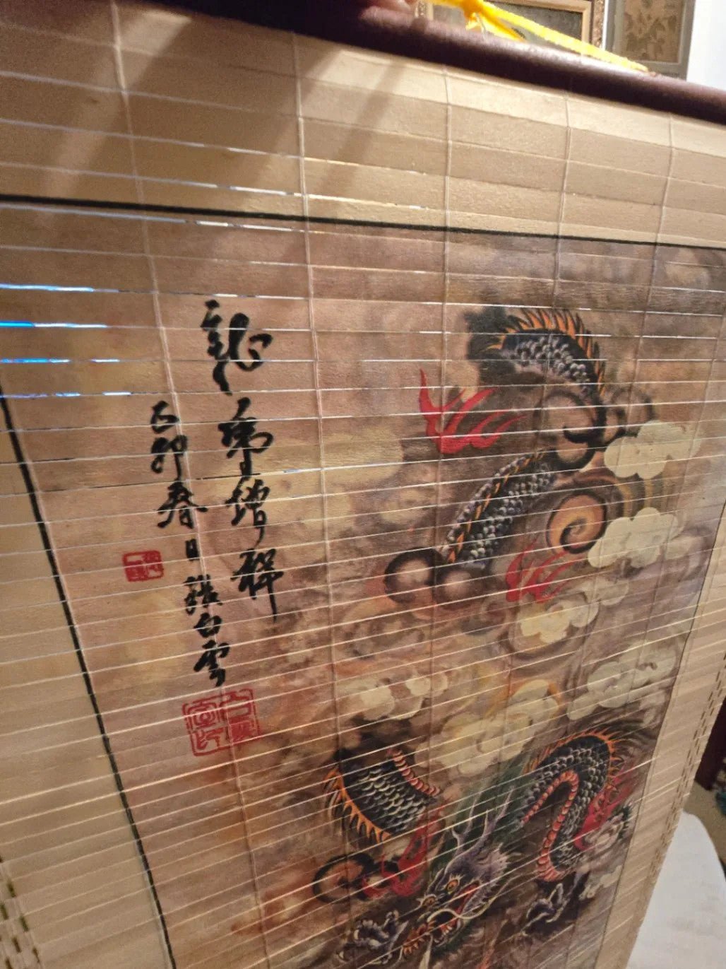 Chinese Dragon Tiger Scroll Wall Art Decorative Print Asian Home Decor - Bayshore Treasures