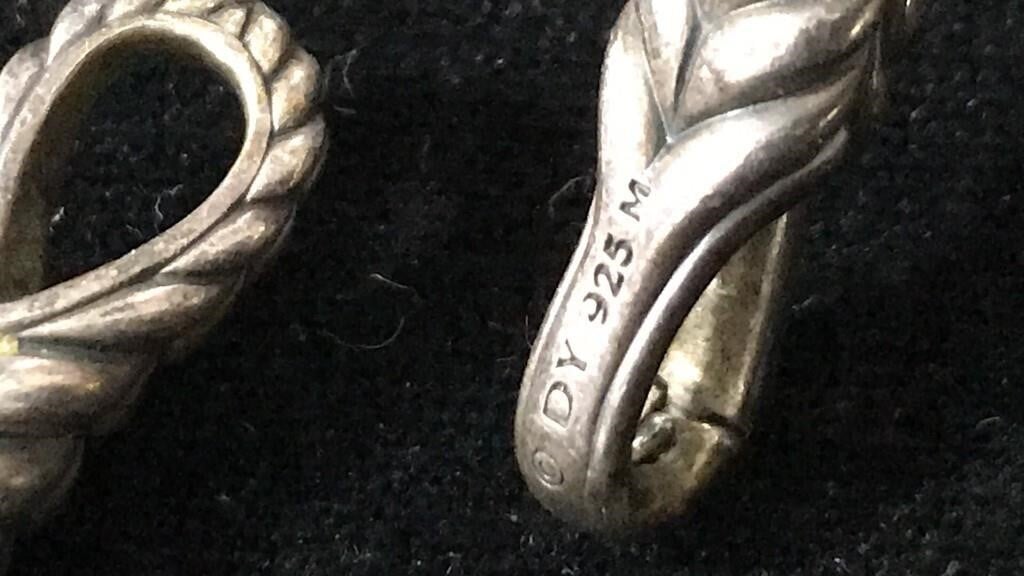 David Yurman Sterling Silver Braided Bracelet – Hook Clasp – Classic Design - Bayshore Treasures