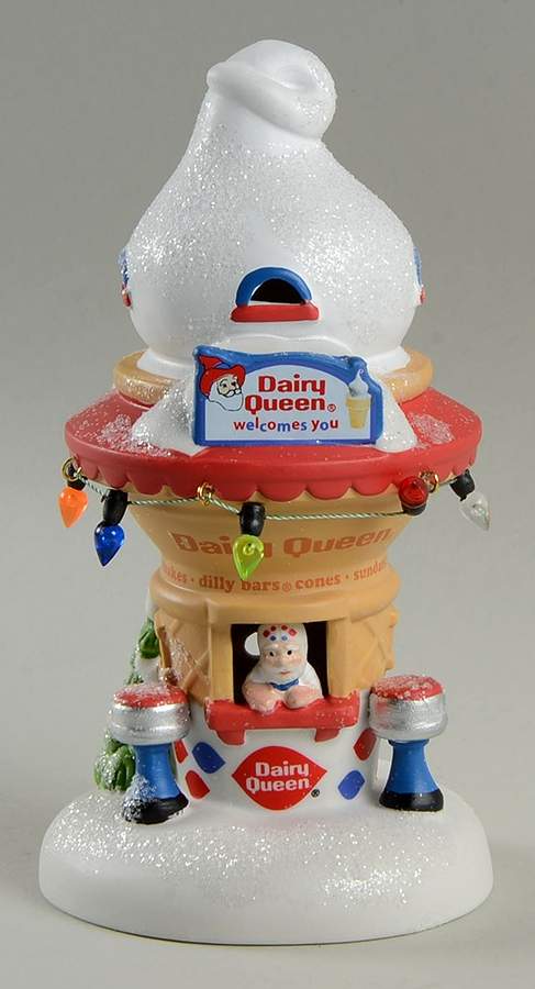 Department 56 North Pole Village Santa's Dairy Queen Ice Cream Cone Lit Building, 5.2 Inch - Bayshore Treasures