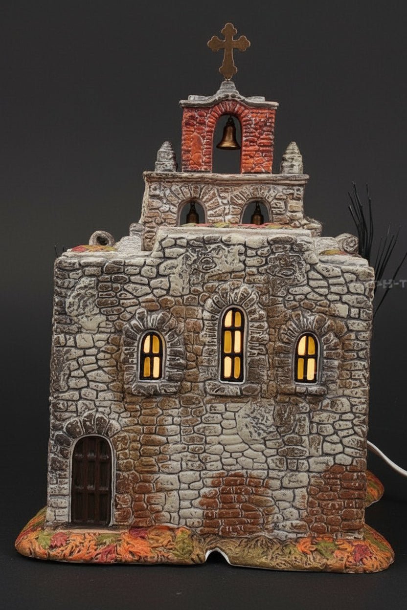 Department 56 Snow Village Halloween Day of The Dead Church Lit Building - Bayshore Treasures