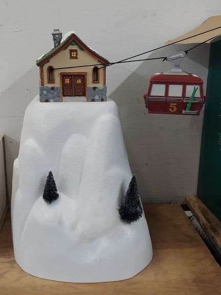 Department 56 Village Animated Gondola Ski Lift retired rare works - Bayshore Treasures