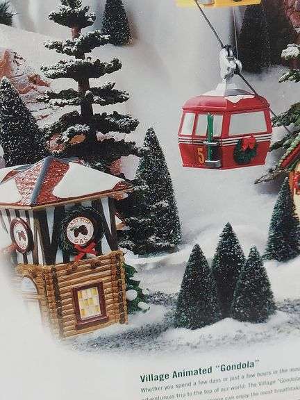 Department 56 Village Animated Gondola Ski Lift retired rare works - Bayshore Treasures