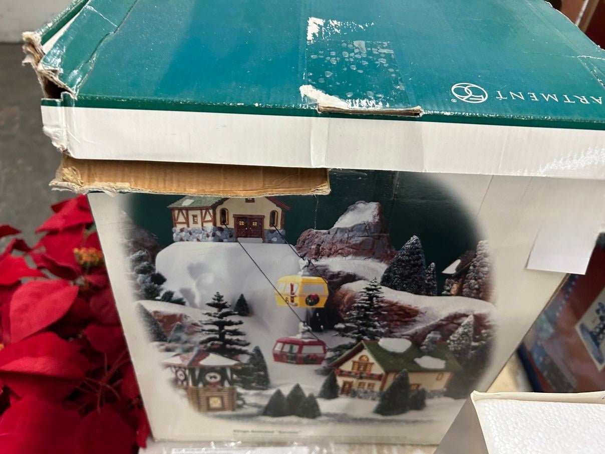 Department 56 Village Animated Gondola Ski Lift retired rare works - Bayshore Treasures