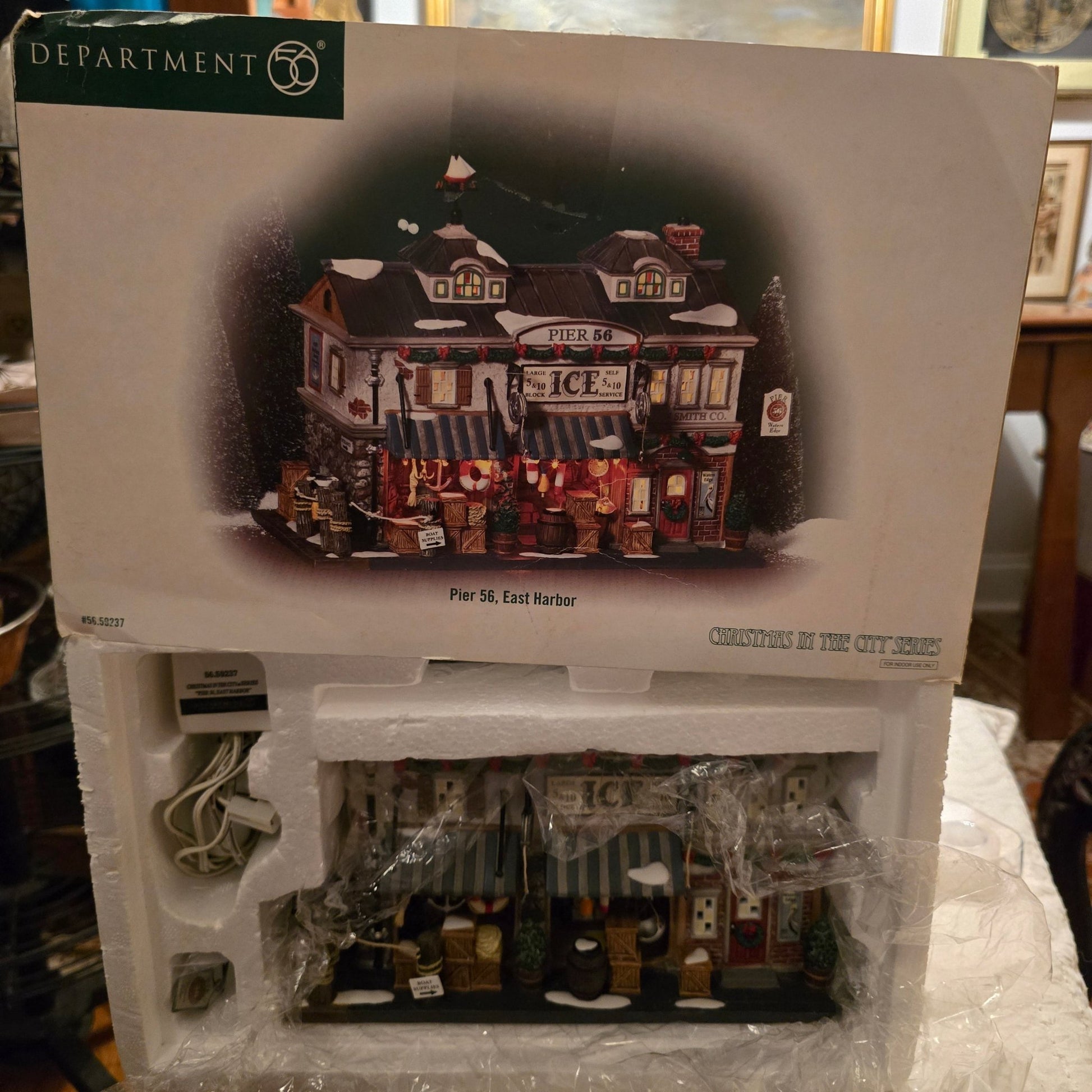 Dept 56 Christmas in the City Pier 56 East Harbor 59237 Lighted Building +box - Bayshore Treasures