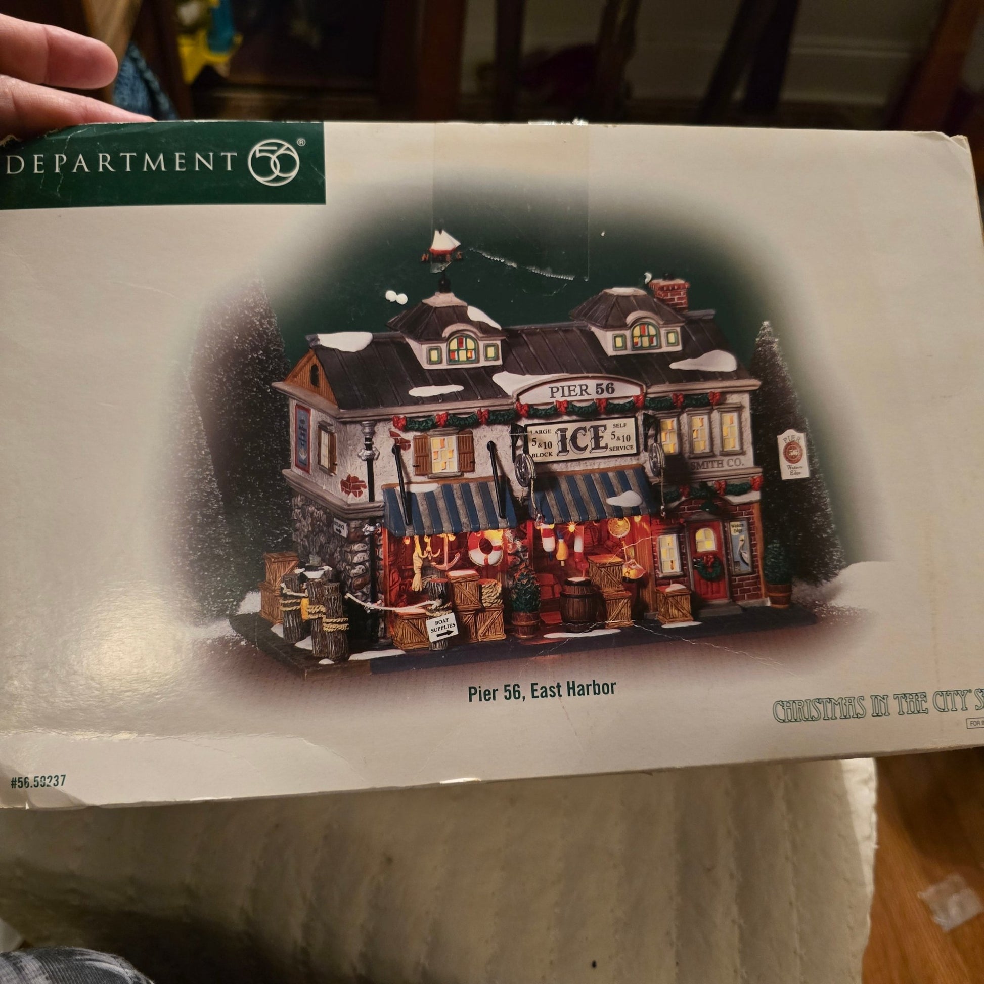 Dept 56 Christmas in the City Pier 56 East Harbor 59237 Lighted Building +box - Bayshore Treasures