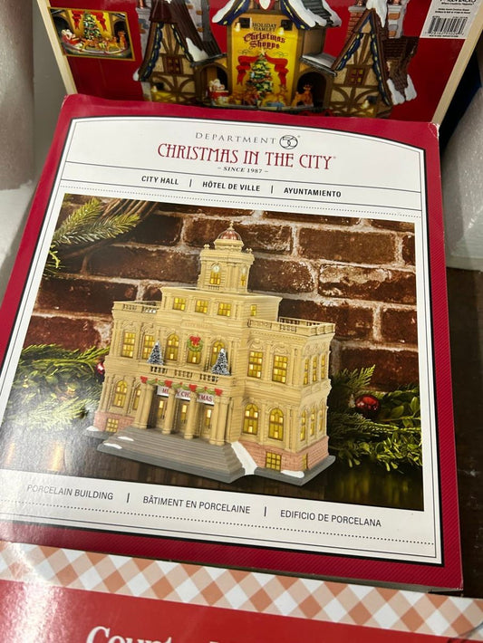 Dept 56 CITY HALL Christmas In The City 6011382 2023 mib - Bayshore Treasures