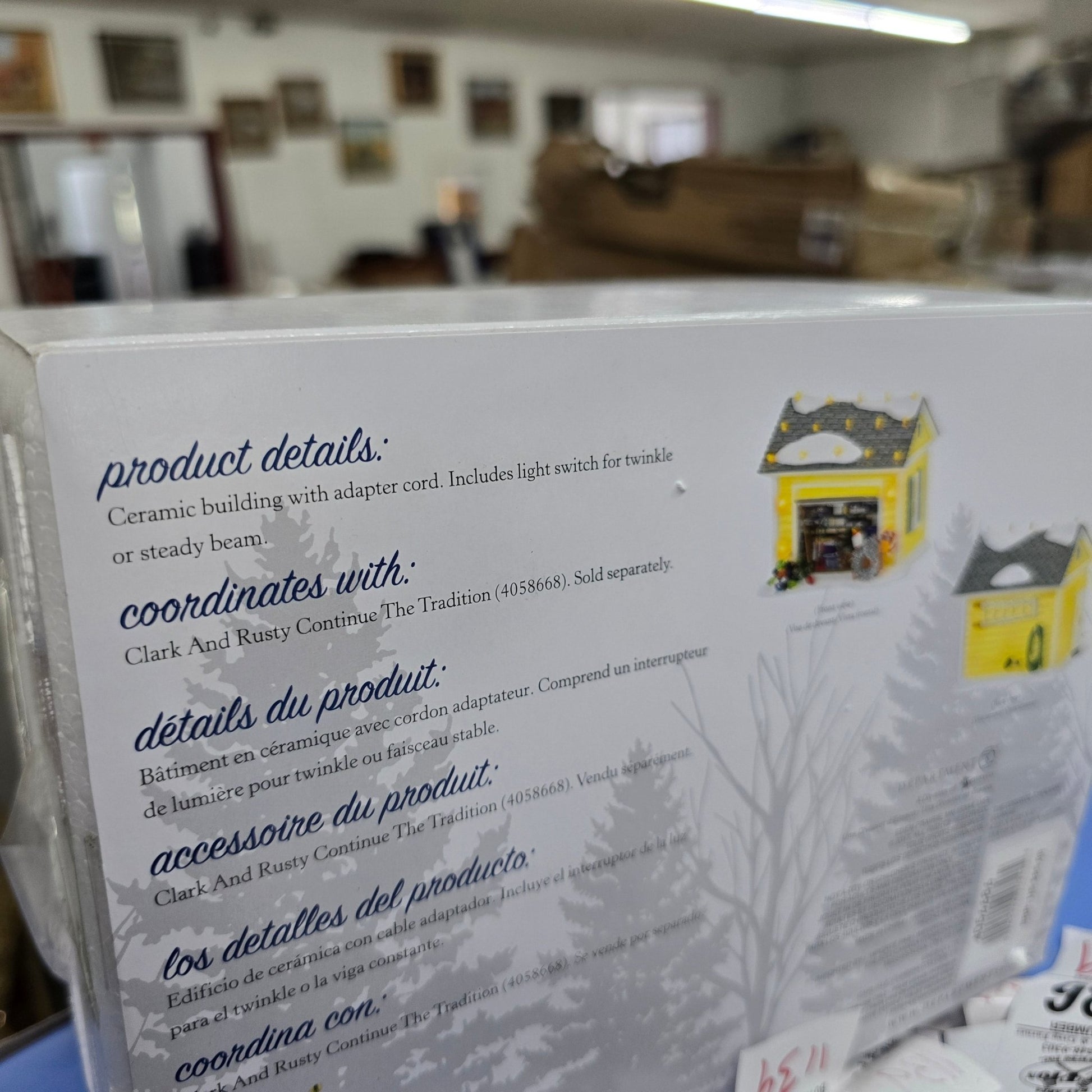 Dept 56 Snow Village 4056686 The Griswold Holiday Garage – Christmas Vacation – Lights Up w/ Box - Bayshore Treasures