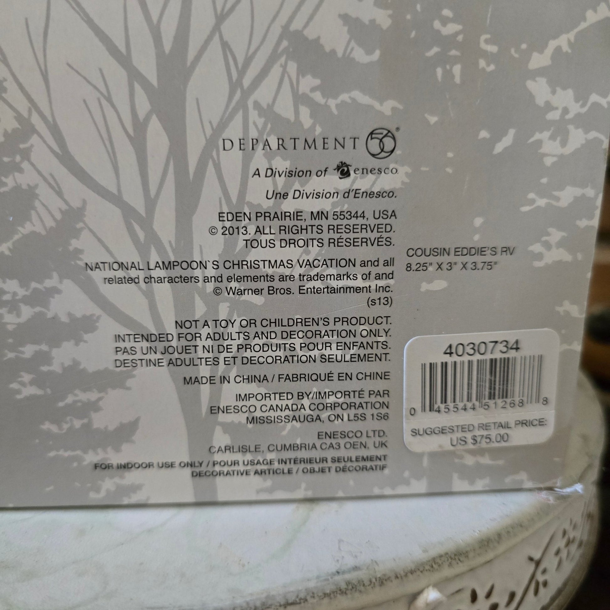 Dept 56 Snow Village Christmas Vacation Cousin Eddie’s RV 4030734 w/ Box - Bayshore Treasures