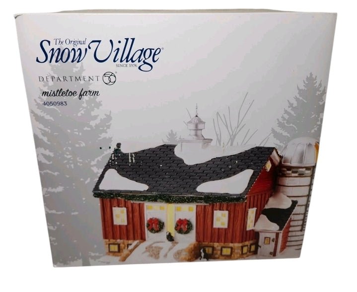 Dept 56 Snow Village Mistletoe Farm 4050983 Lighted Christmas Barn - Bayshore Treasures