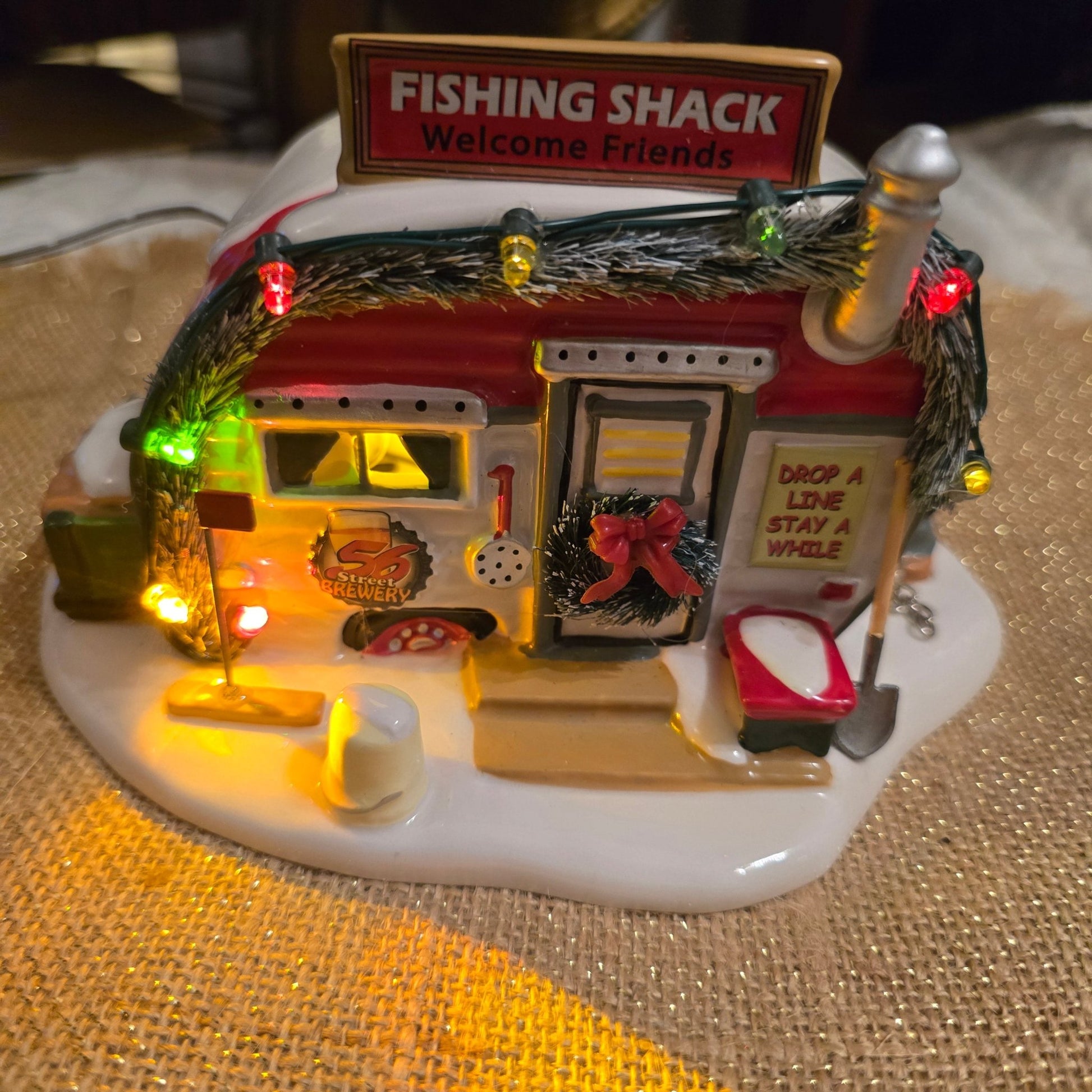 Dept 56 Snow Village Stumble Inn Fish Shack 6003138 Christmas House w/ Box - Bayshore Treasures