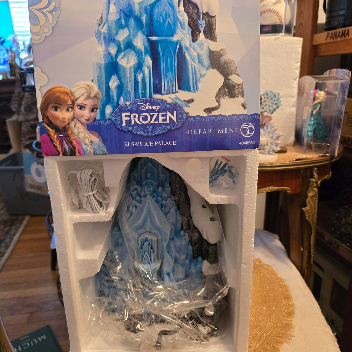 Disney Frozen Department 56 Village – COMPLETE 7 - Piece Set – Elsa’s Ice Palace, Wandering Oaken’s, Figures – NIB/Excellent - Bayshore Treasures