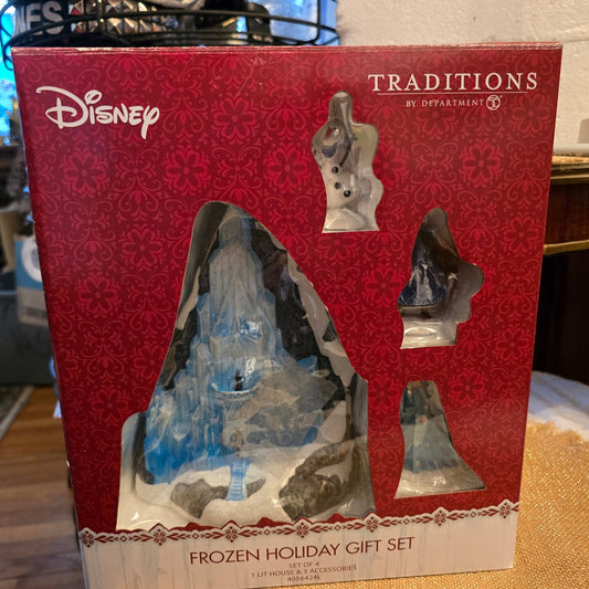 Disney Traditions Dept 56 Frozen Holiday Gift Set – Elsa’s Ice Palace + Elsa, Anna & Olaf – NIB - Bayshore Treasures