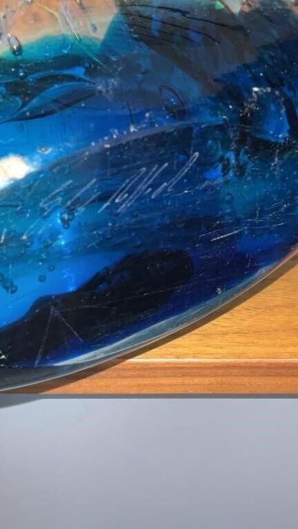 Elio Raffaeli Oggetti Murano Aquarium Glass Sculpture 10x7 Signed fish - Bayshore Treasures