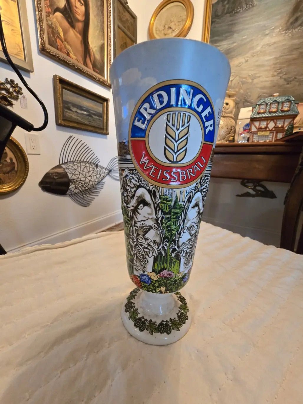 Erdinger Weissbrau Beer Glass 0.5L C - Ko Germany Collectible Decorative Stein - Bayshore Treasures
