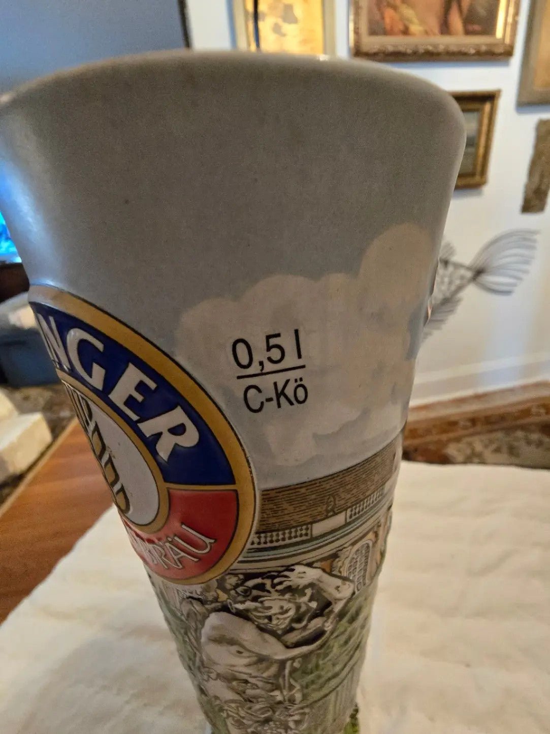 Erdinger Weissbrau Beer Glass 0.5L C - Ko Germany Collectible Decorative Stein - Bayshore Treasures