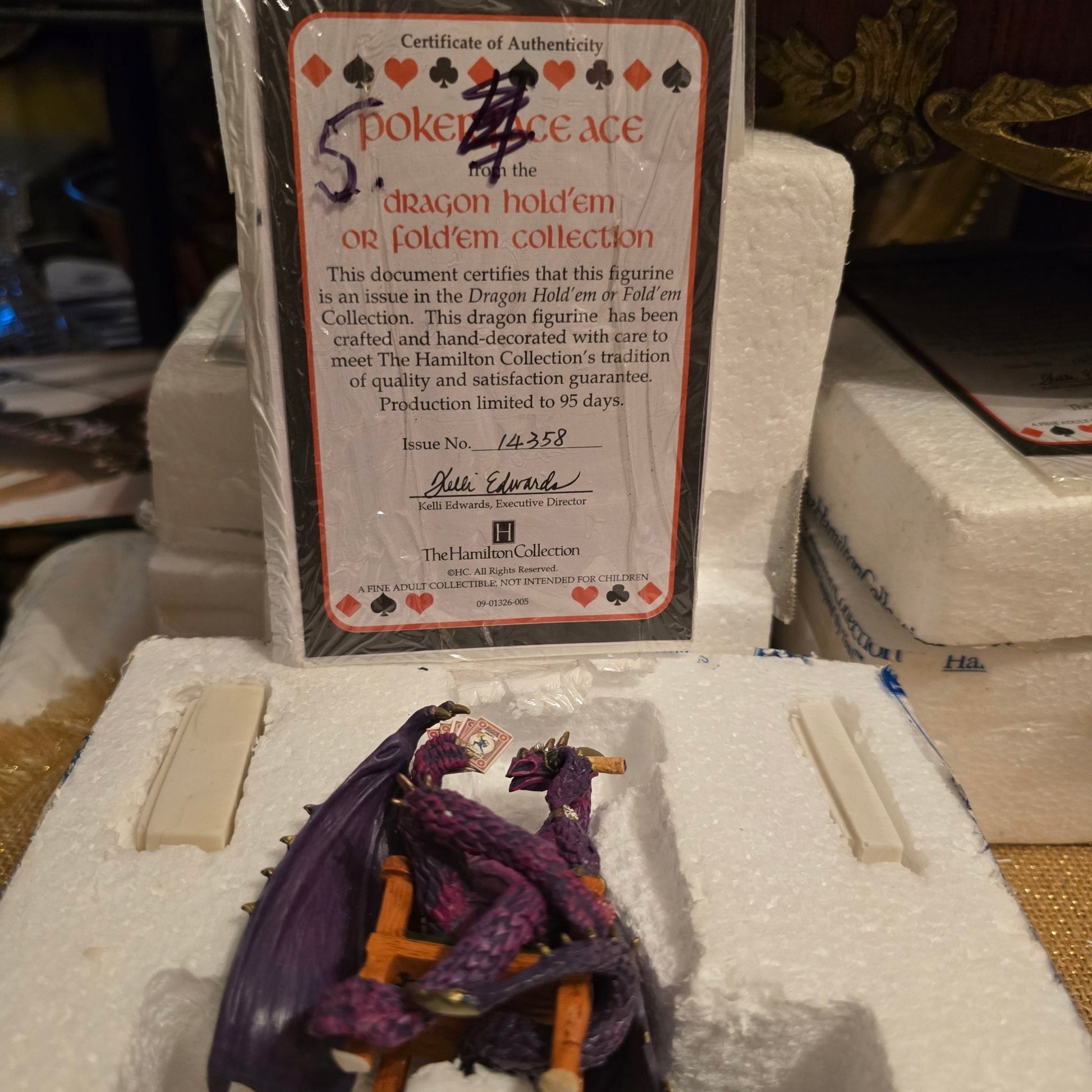 Hamilton Collection Dragon Hold ’Em or Fold ’Em Complete 6 Pc Set COAs Boxed - Bayshore Treasures