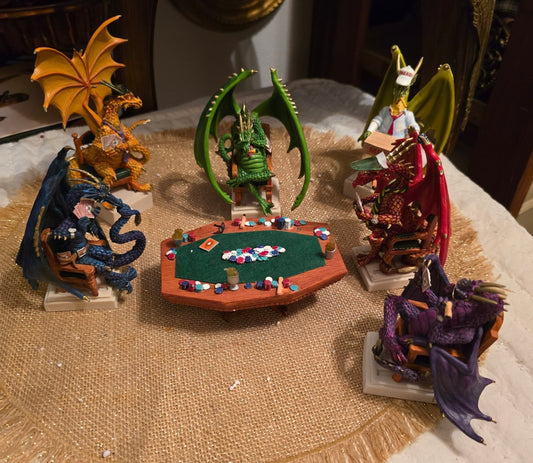 Hamilton Collection Dragon Hold ’Em or Fold ’Em Complete 6 Pc Set COAs Boxed - Bayshore Treasures