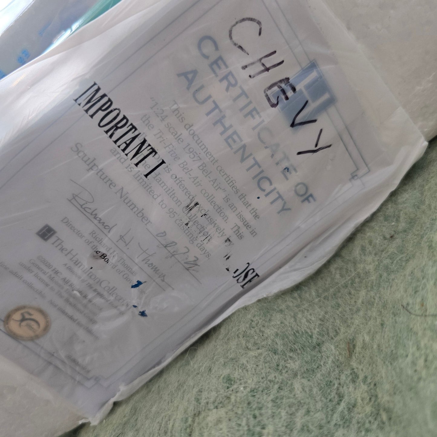 Hamilton Tri - Five Chevy Bel Air 1:24 Set ’55 ’56 ’57 w/ COAs – Mint - Bayshore Treasures