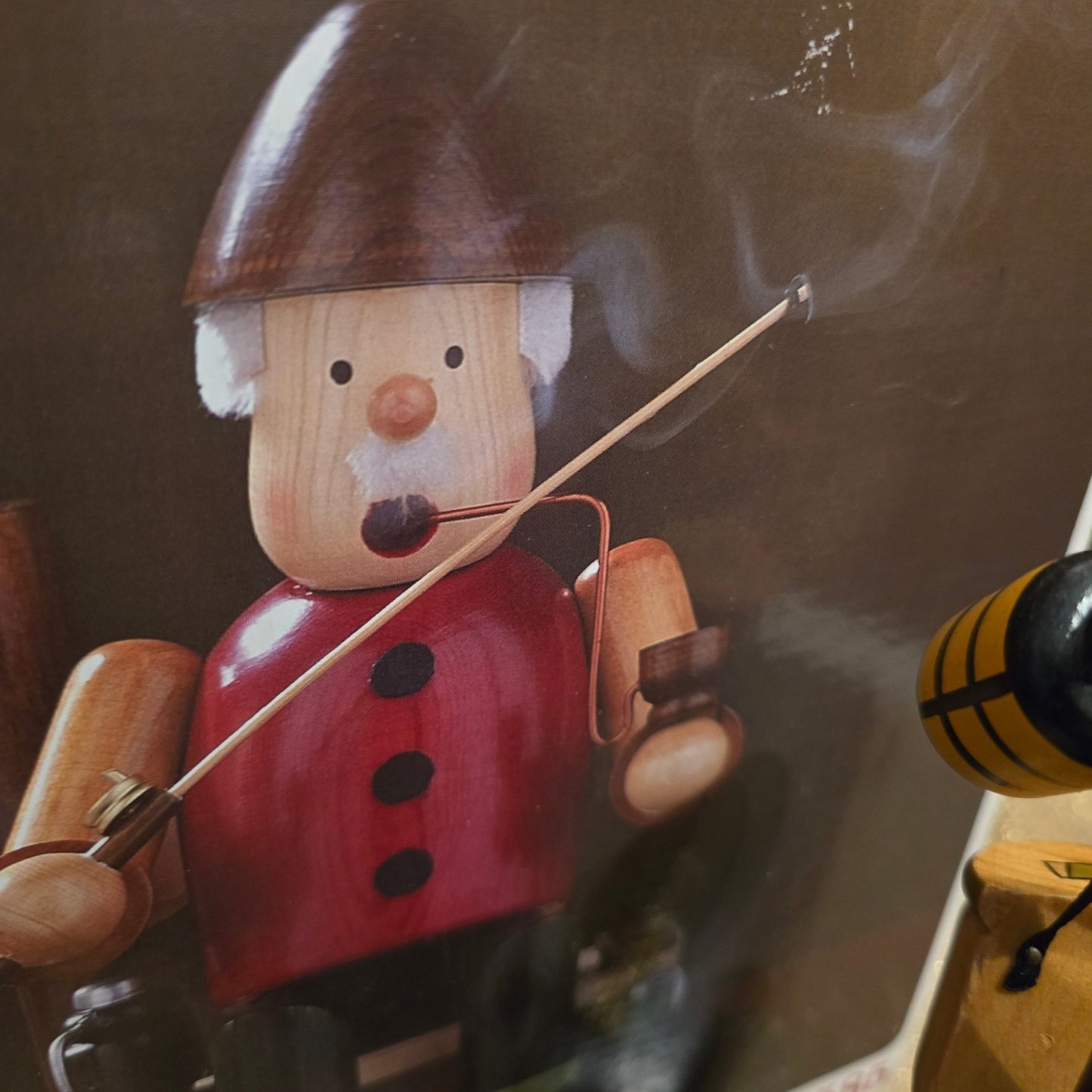 Holiday Living Wooden Smoker Fisherman Incense Burner – 10" – Boxed w/ 4 Cones - Bayshore Treasures