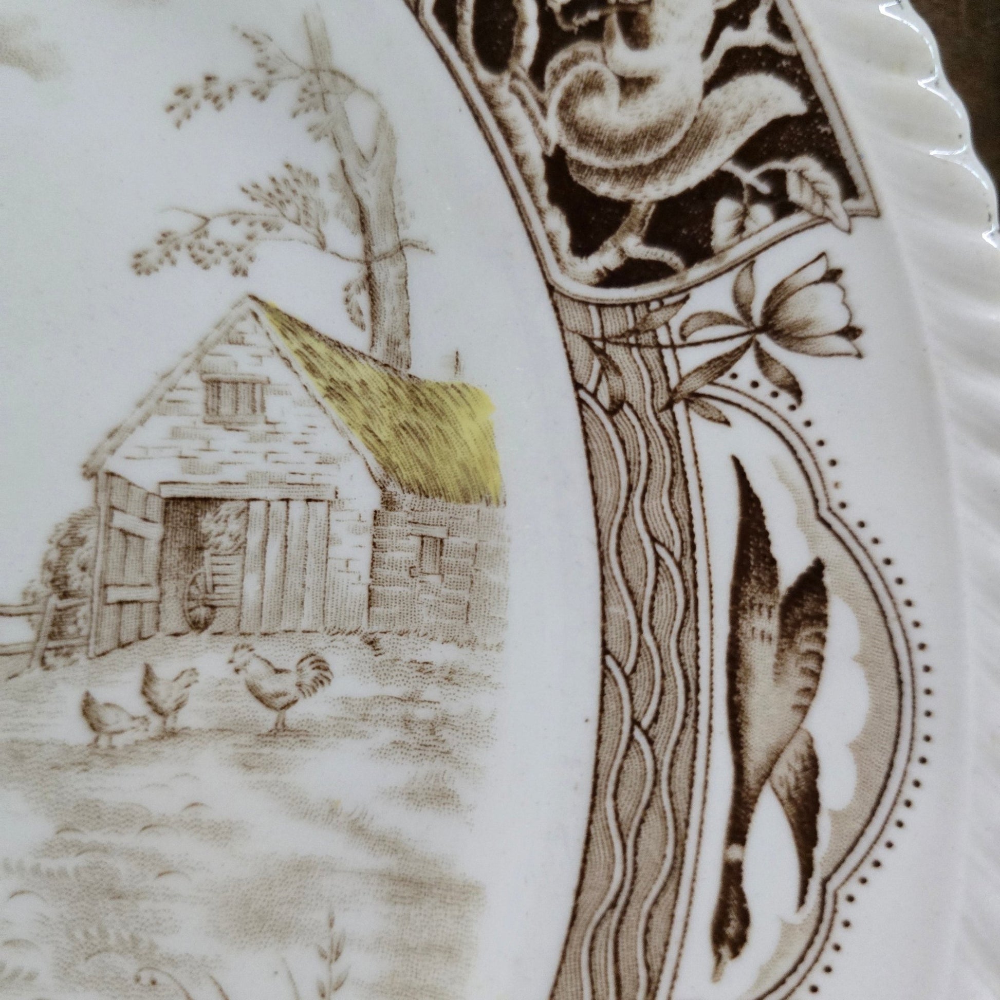 Johnson Bros Barnyard King Turkey Dinner Plate England 10.5" Hand Engraved - Bayshore Treasures