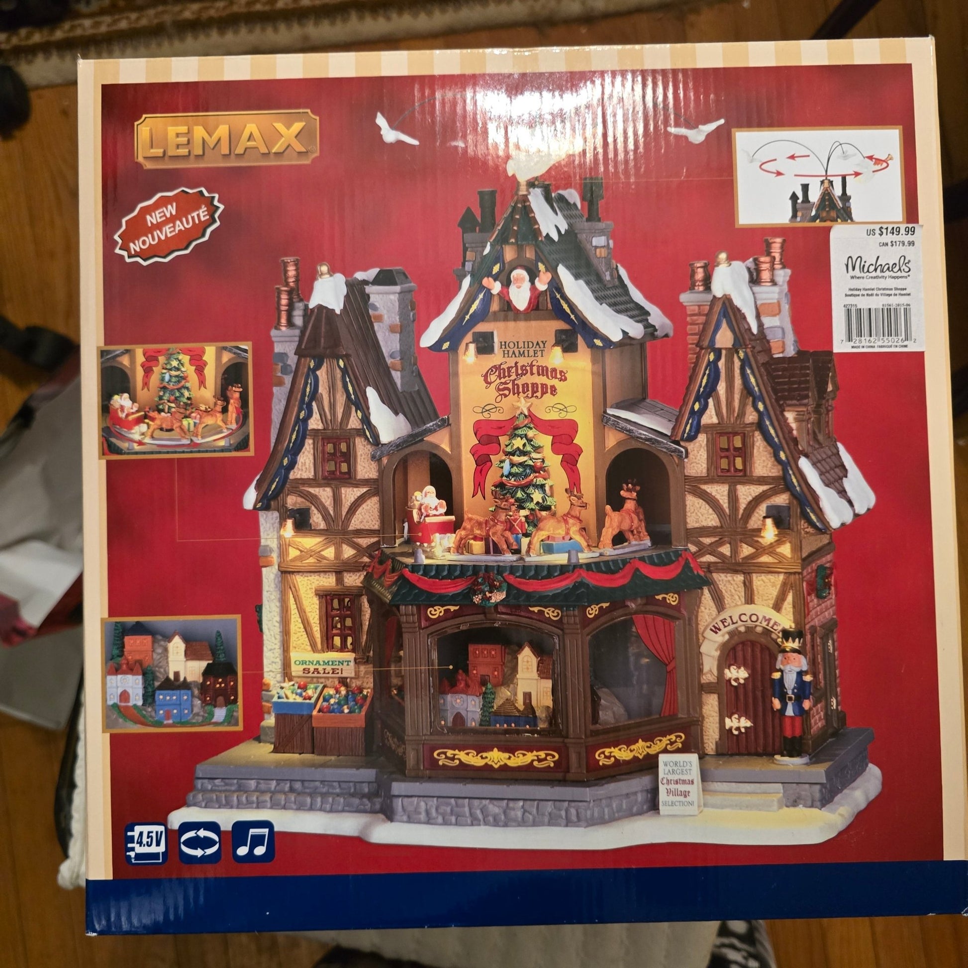 Lemax 2015 HOLIDAY HAMLET CHRISTMAS SHOPPE 55026 Sights & Sounds Village NIB - Bayshore Treasures